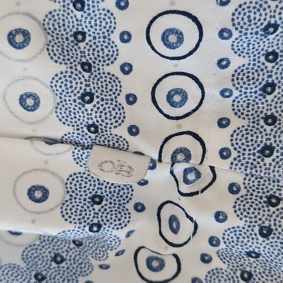 Obaibi Blue and White Patterned Cotton Sleeveless Dress - Picture 3 of 4